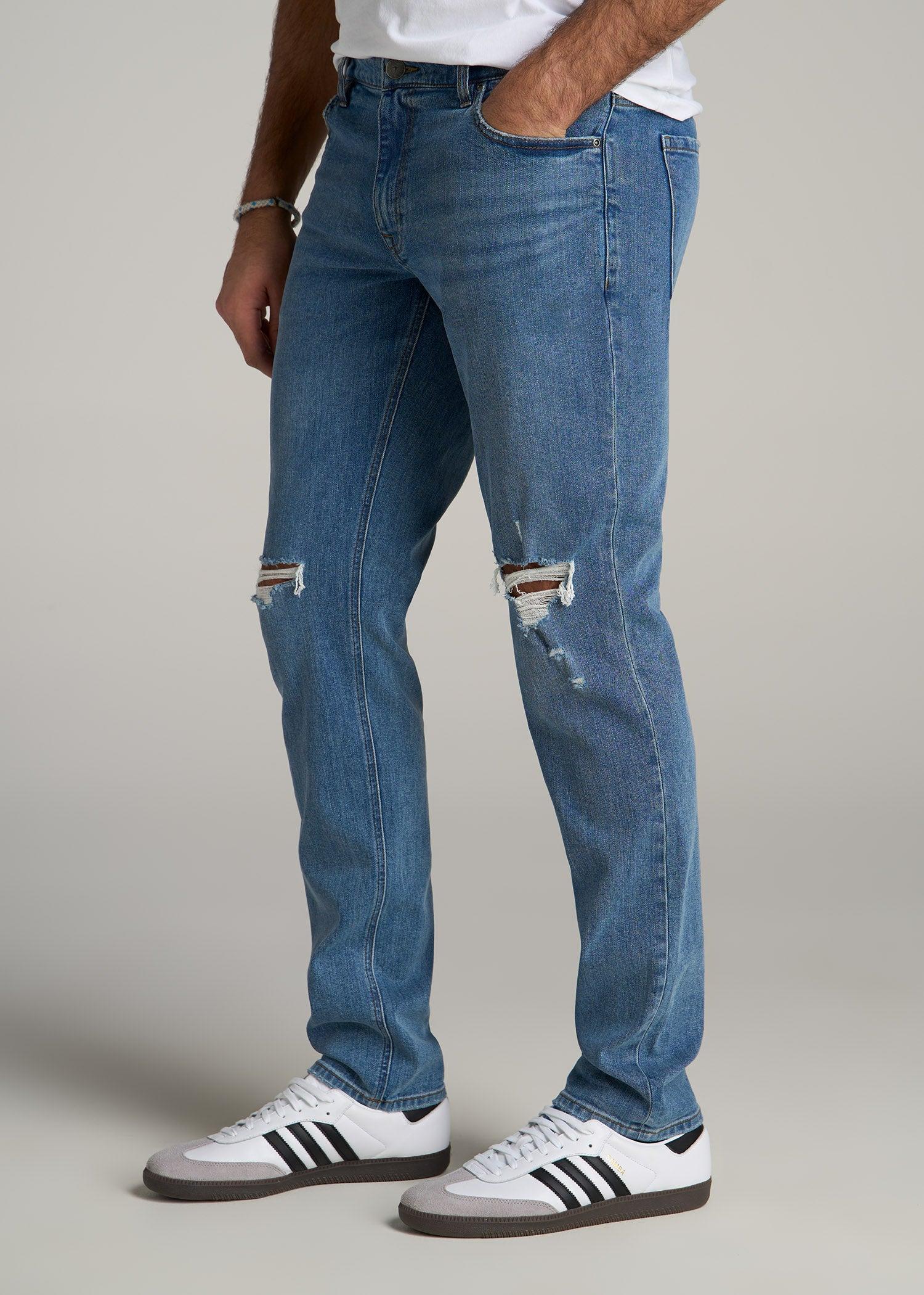 Carman TAPERED Jeans for Tall Men in Distressed Skyline Blue Male Product Image