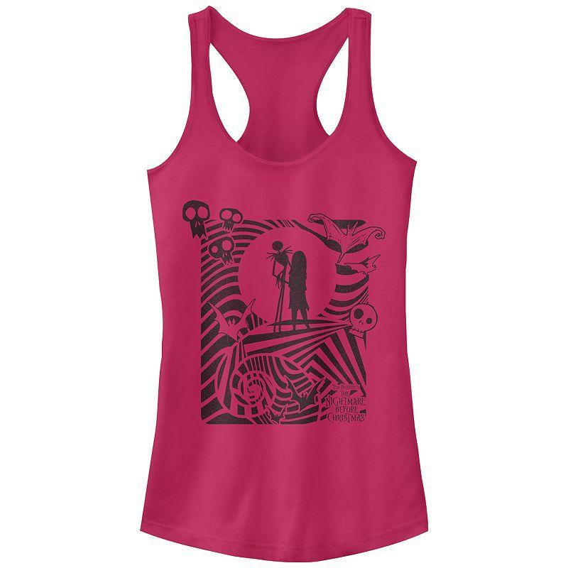 Disneys The Nightmare Before Christmas Womens Hypnotic Print Racerback Tank Top, Girls Product Image