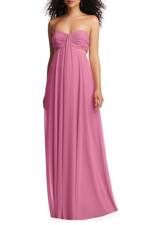 Dessy Collection Strapless Empire Waist Chiffon Gown Product Image