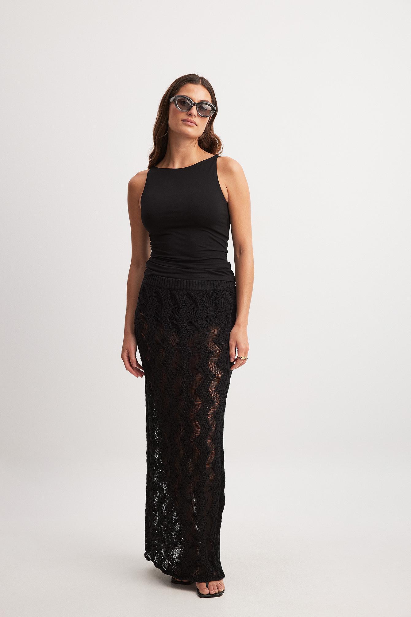 Crochet Knitted Maxi Skirt Product Image