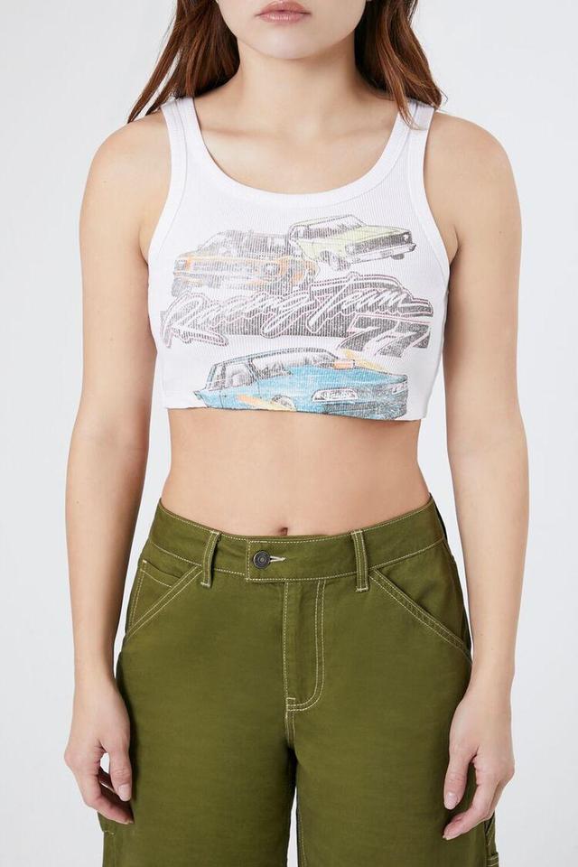 Cropped Racing Graphic Tank Top | Forever 21 Product Image