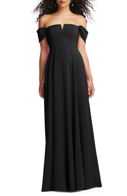 Dessy Collection Off the Shoulder Crepe Gown Product Image