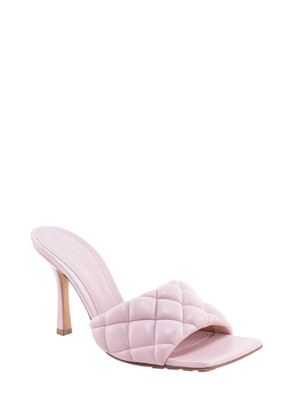 Padded High Heel Mules In Pink Product Image