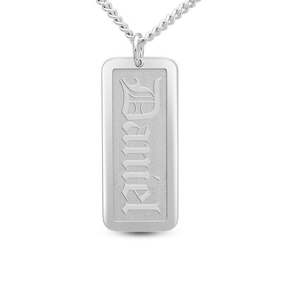 Men's Embossed Name Tag Pendant (1 Line) Product Image