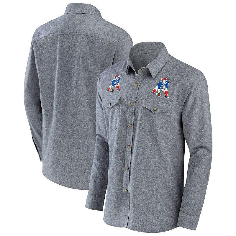 Mens NFL x Darius Rucker Collection by Fanatics Gray Denver Broncos Chambray Button-Up Long Sleeve Shirt Grey Product Image