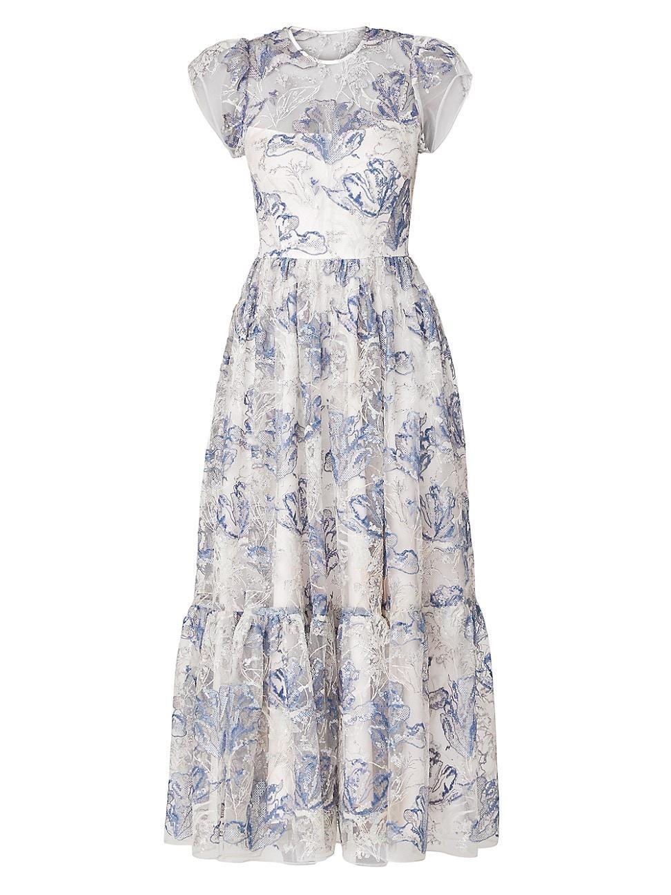 Womens Josephina Floral Mesh Midi-Dress Product Image