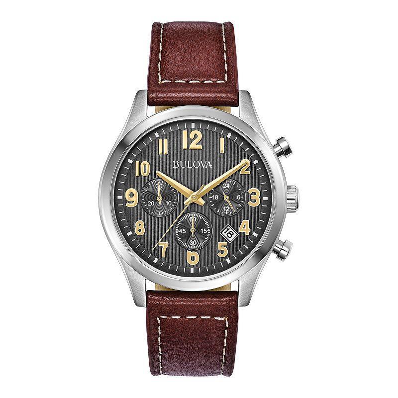 Bulova Mens Classic Chronograph Strap Watch - 96B301 Brown Product Image