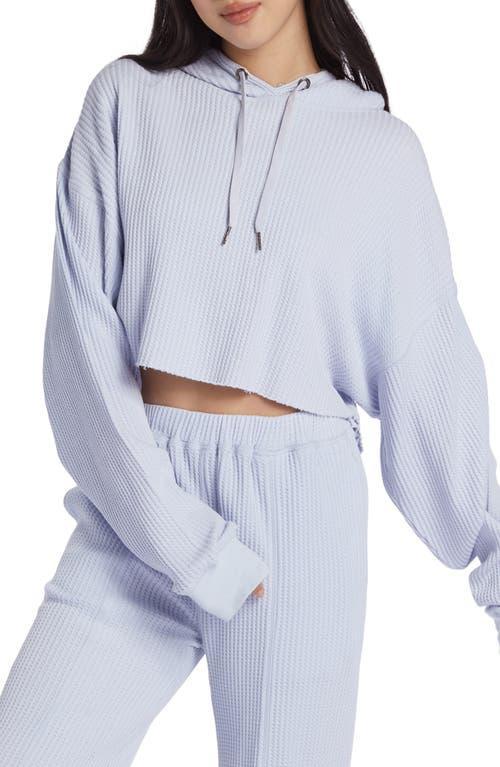 Roxy x Chloe Kim Waffle Knit Raw Edge Crop Hoodie Product Image