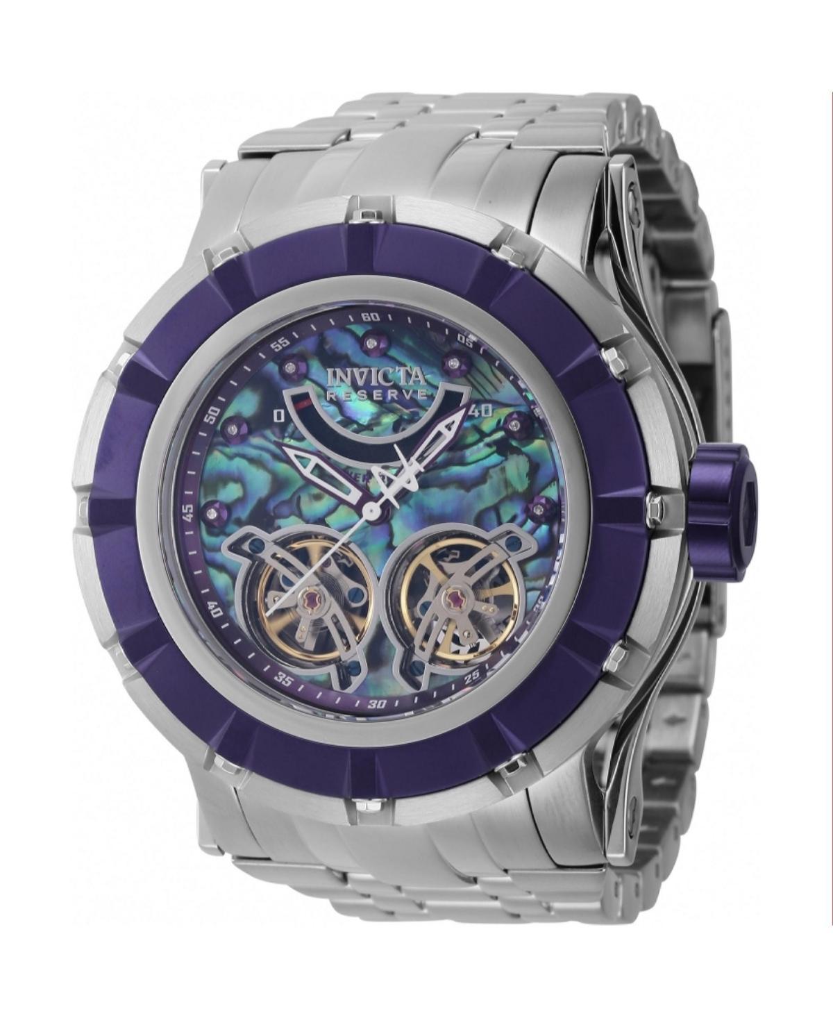 Invicta Mens 43228 Reserve Automatic 3 Hand Purple, Green, Silver, Blue Dial Watch - Black Product Image