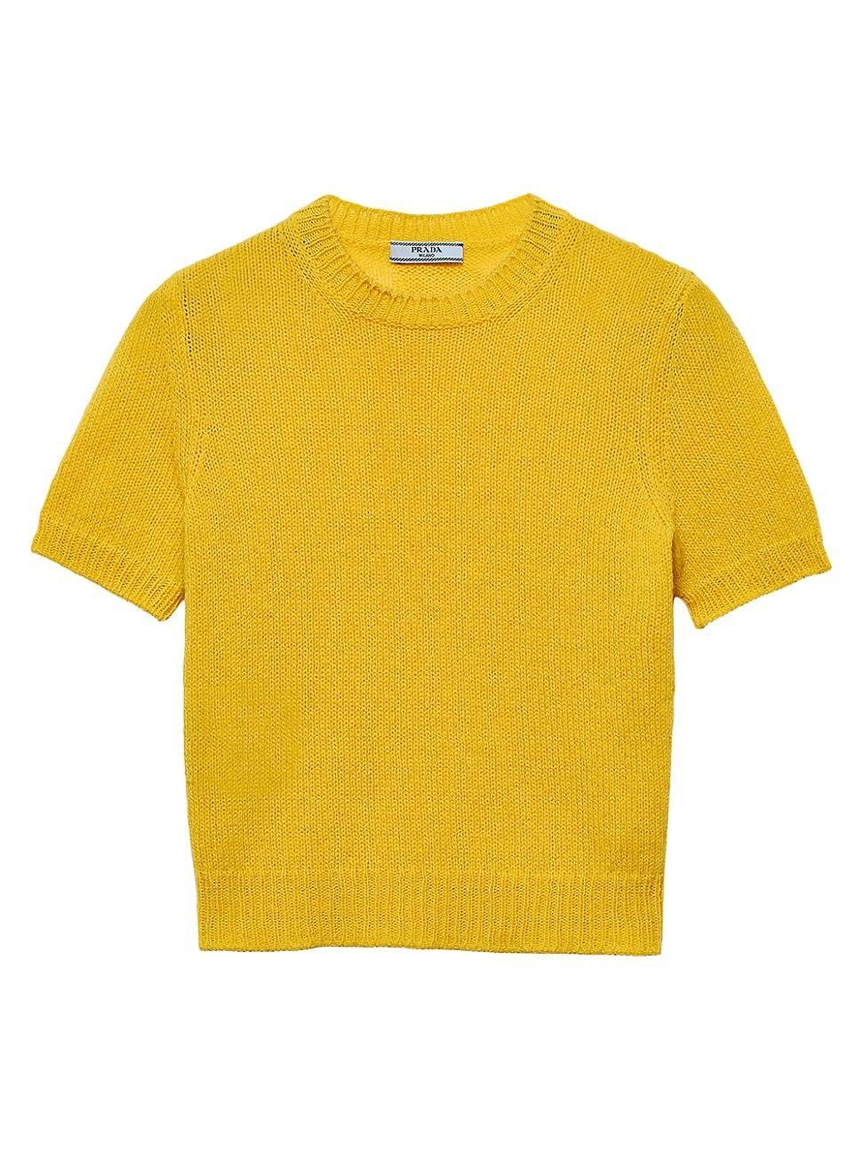 Womens Short-Sleeved Cashmere Sweater Product Image