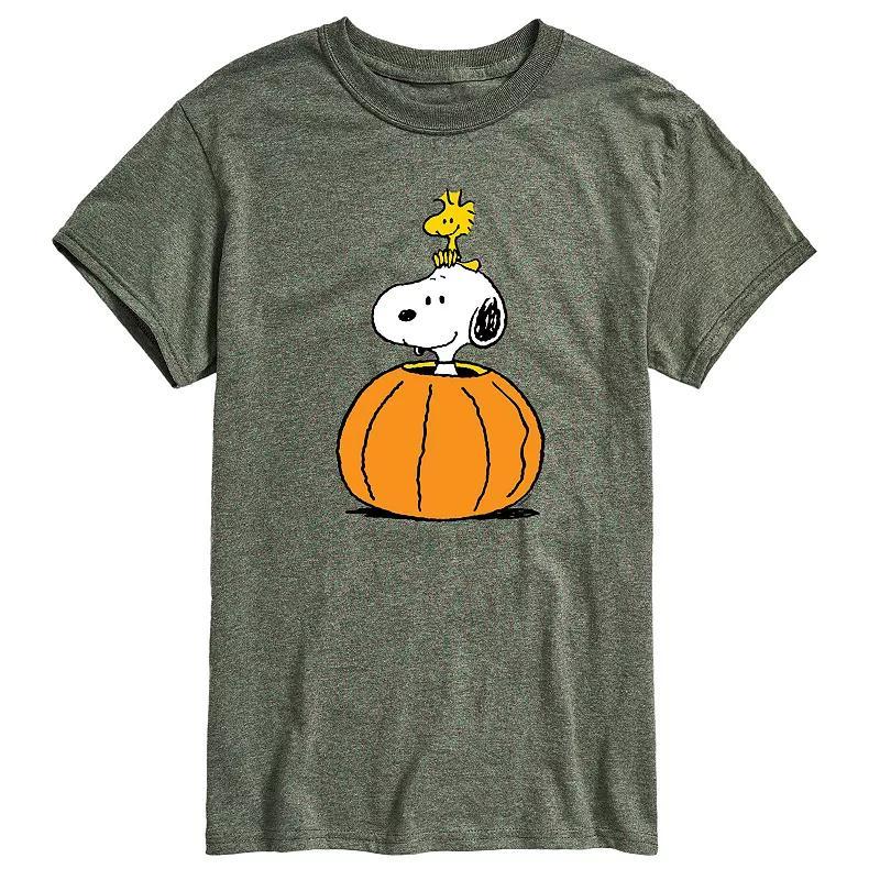 Mens Peanuts Snoopy Woodstock Pumpkin Graphic Tee Product Image