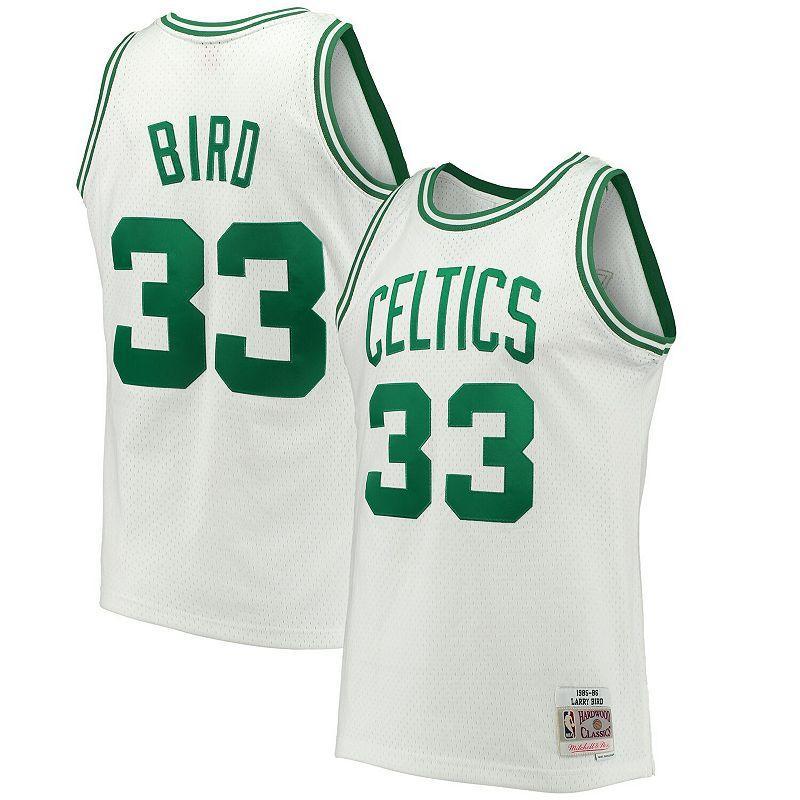 Mens Larry Bird White Boston Celtics 1985-86 Hardwood Classics Swingman Jersey - White Product Image