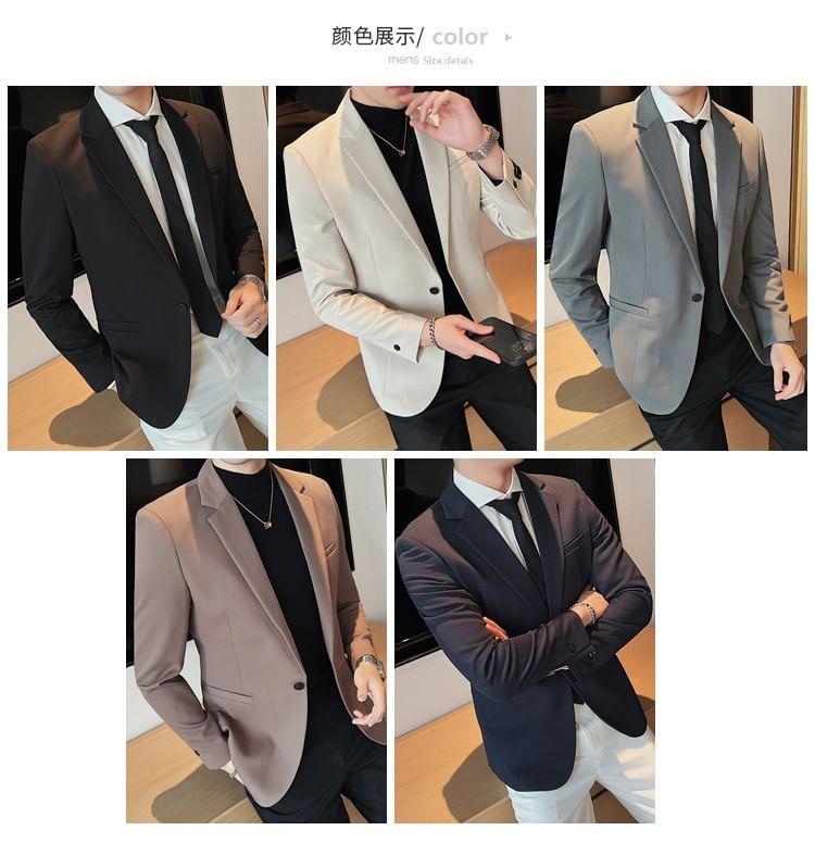 Plain Single-Button Blazer Product Image