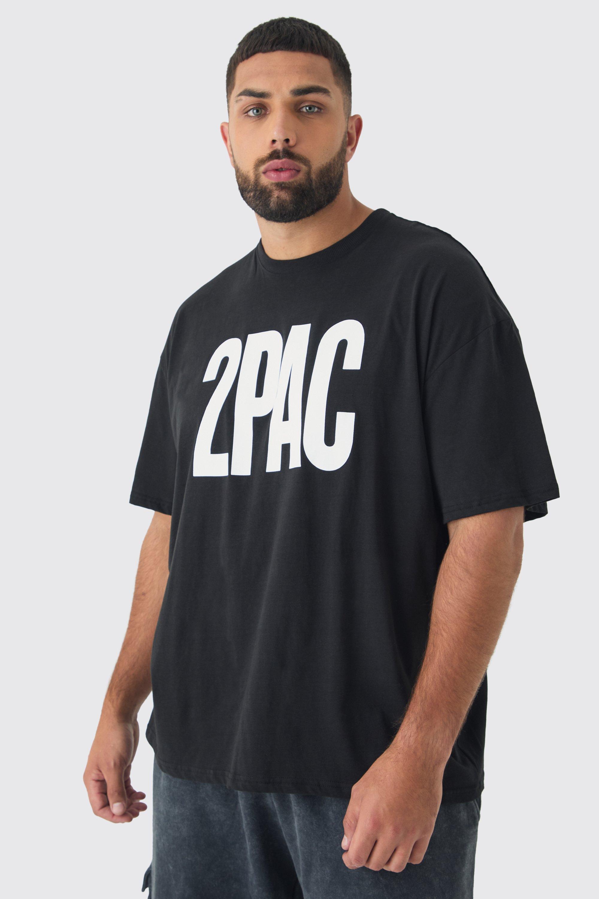 Plus Oversized 2pac License Print T-Shirt | boohooMAN USA Product Image