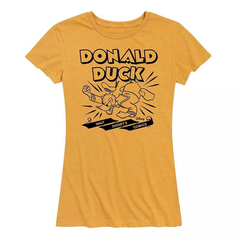 Disneys Donald Duck Womens Comics Graphic Tee Grey Royal Blue Product Image