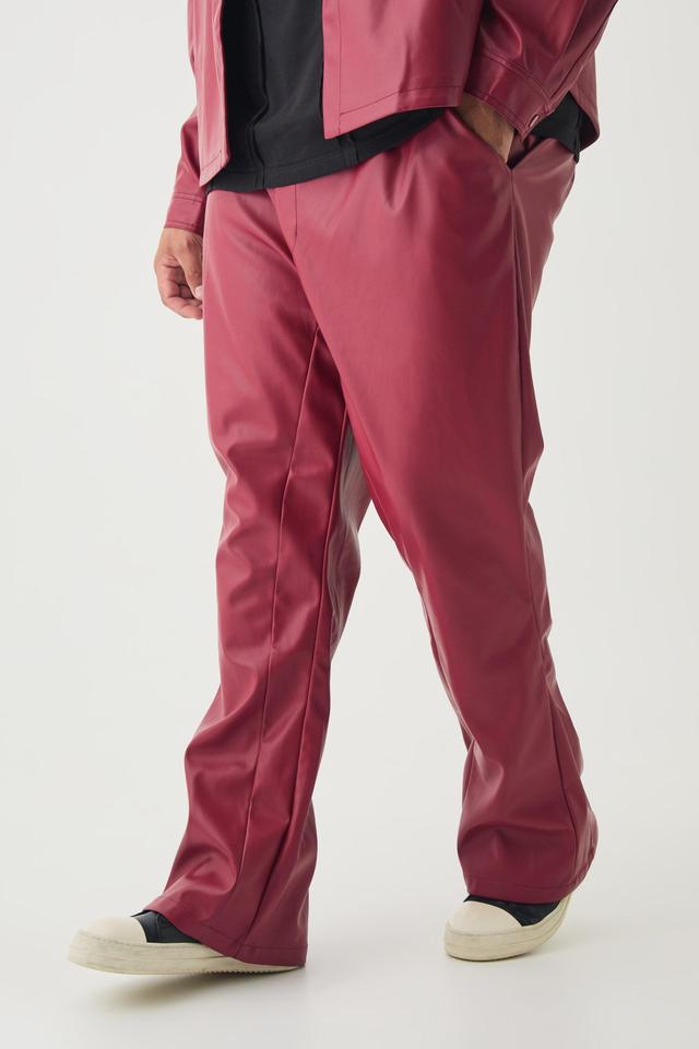 Plus PU Slim Fit Flared Pants | boohooMAN USA Product Image