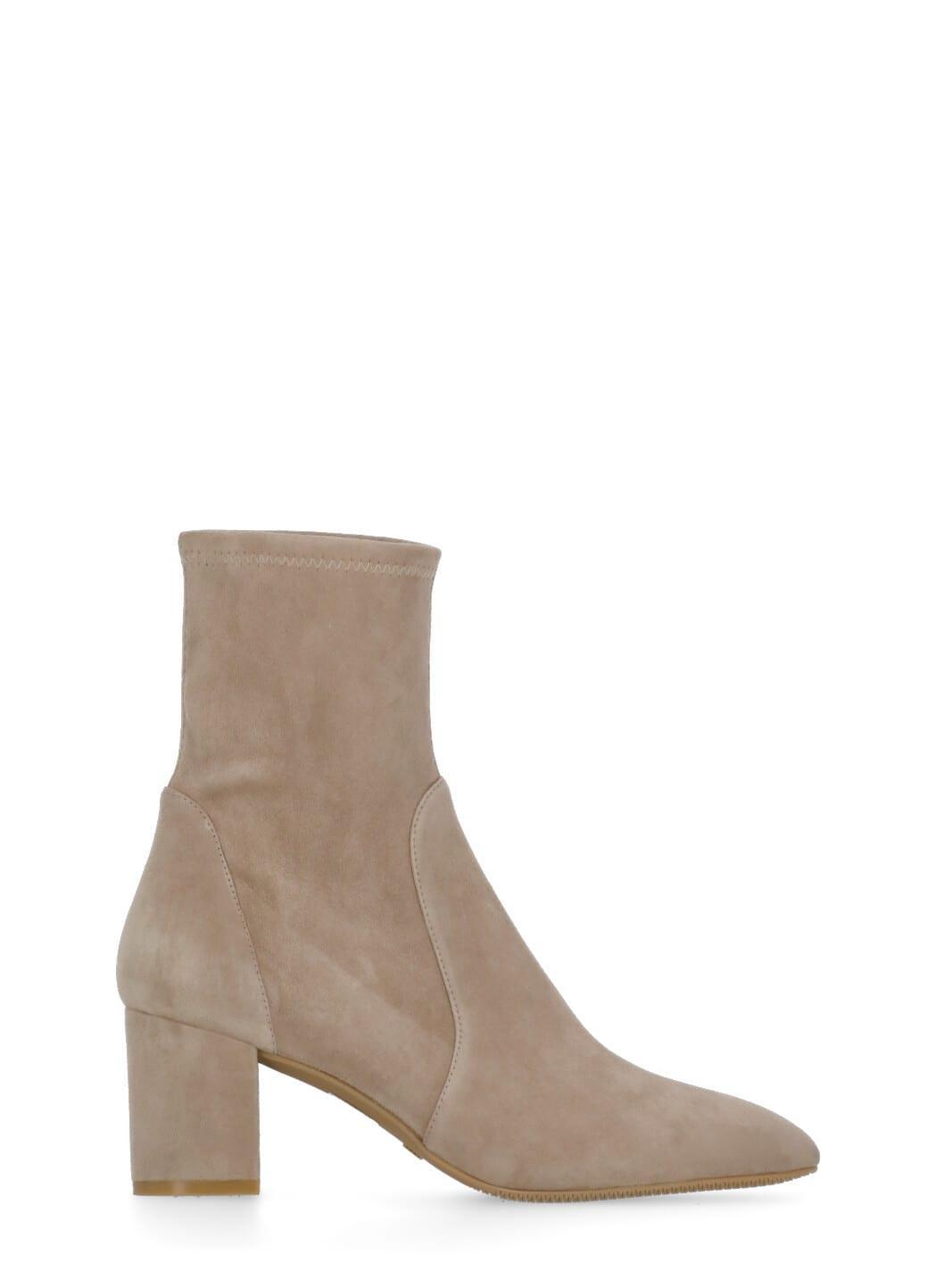 Suede Yuliana Ankle Boots 60 In Beige Product Image