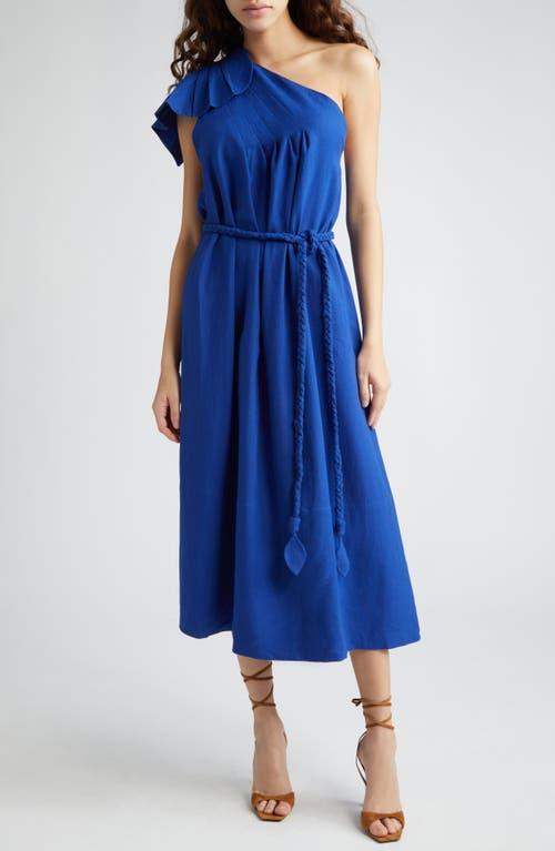 Womens Leaf One-Shoulder Midi Dress Product Image