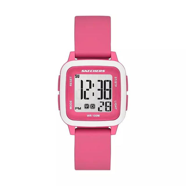 Skechers Womens Holmby Pink Digital Watch Bright Pink Product Image