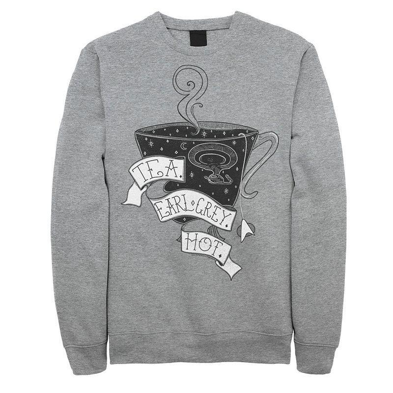 Mens Star Trek Next Generation Earl Grey Drawing Sweatshirt Athletic Grey Product Image