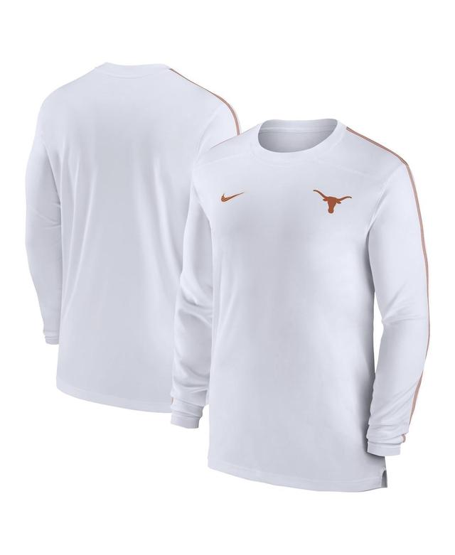 Nike Mens Texas Longhorns 2024 Sideline Coach Uv Performance Long Sleeve T-Shirt - White Product Image