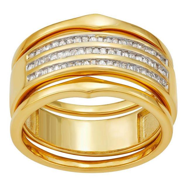 Jewelexcess 14k Gold Over Sterling Silver 1/2 Carat T.W. Diamond Stackable Ring, Womens Yellow Product Image