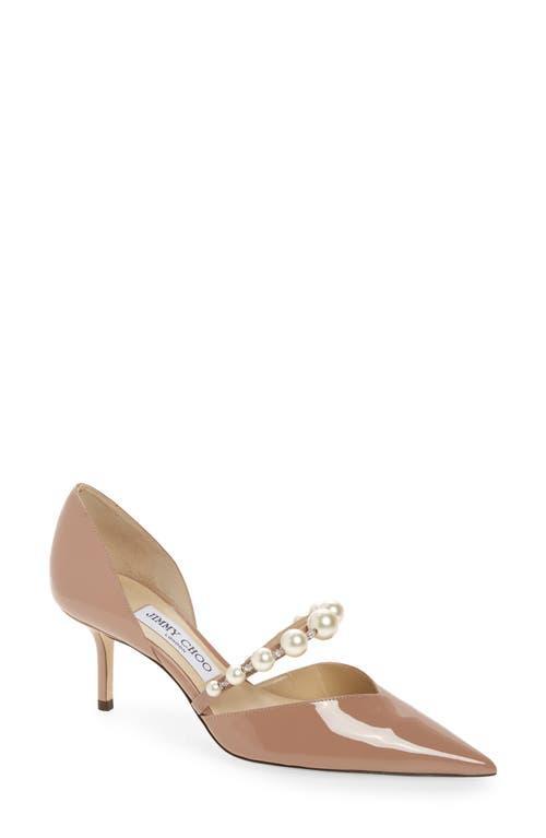 Jimmy Choo Aurelie Imitation Pearl Strap Pointed Toe Pump Product Image