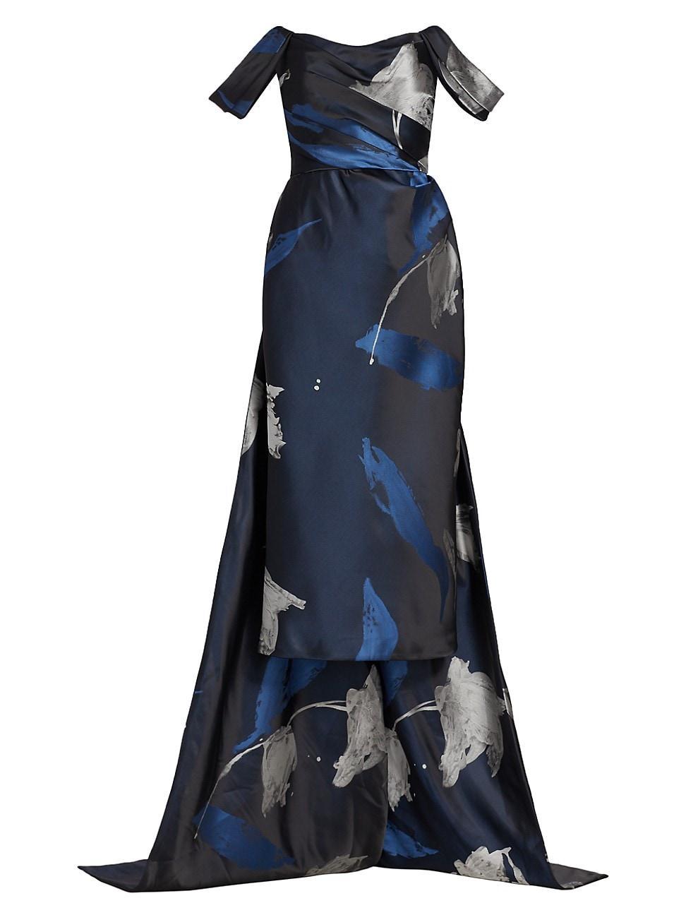 Womens Jacquard Column Gown Product Image