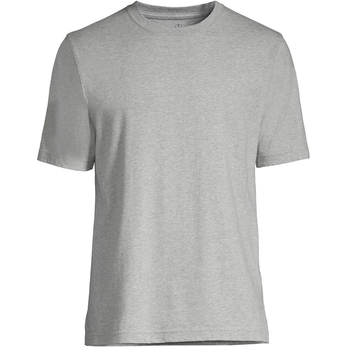 Mens Lands End Super-T Short Sleeve T-Shirt Flax Grey Product Image