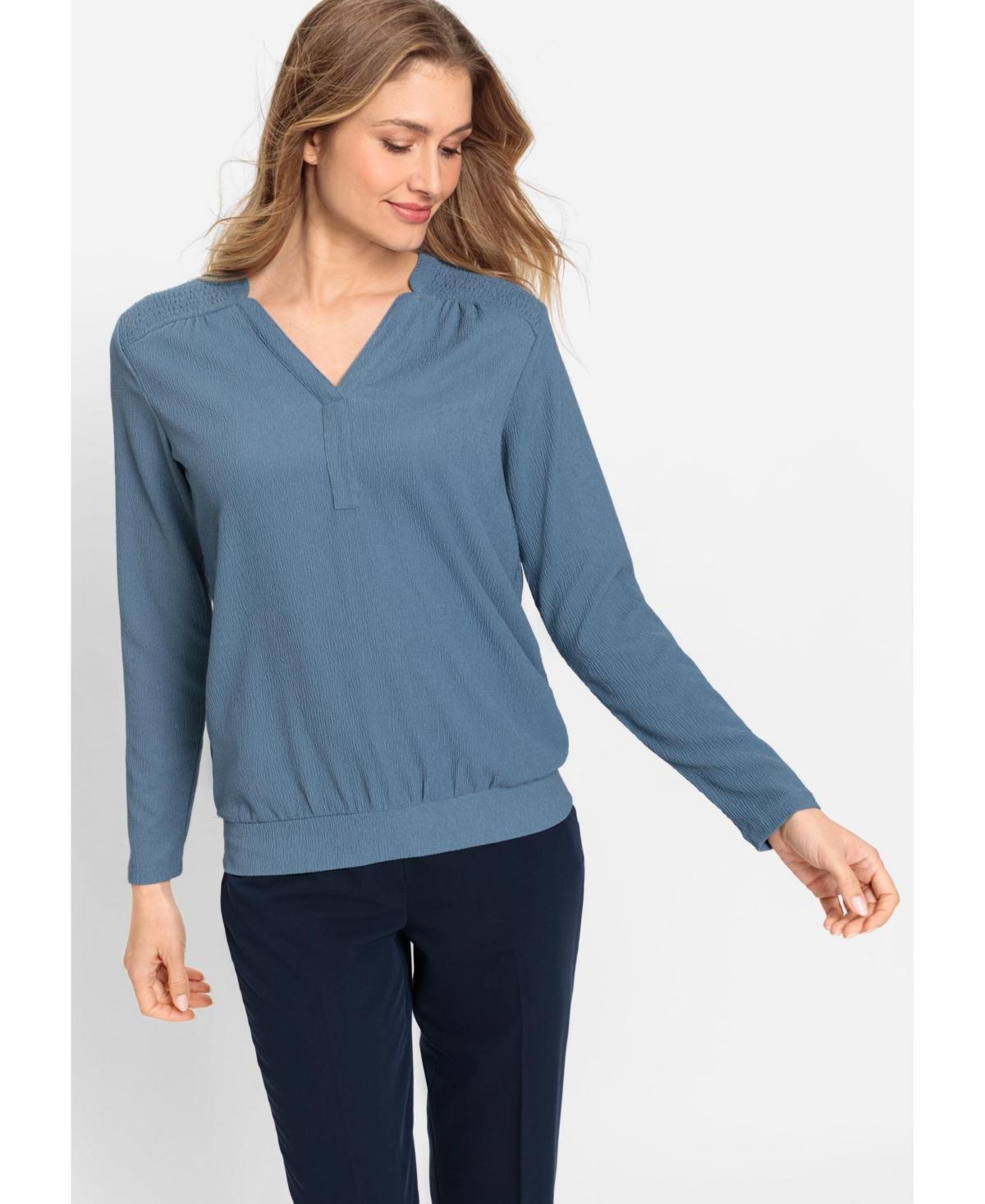 Olsen Womens Long Sleeve Crepe Tunic T-Shirt Product Image