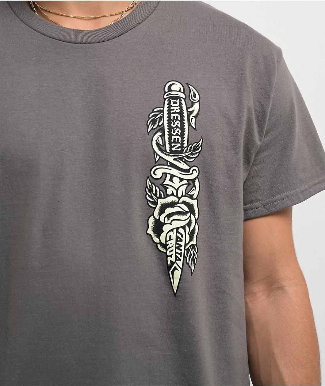 Santa Cruz Dressen Rose Grey T-Shirt Product Image