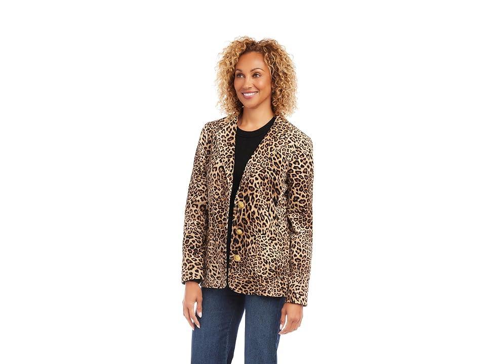 Karen Kane Leopard Corduroy Jacket (Leopard) Women's Jacket Product Image