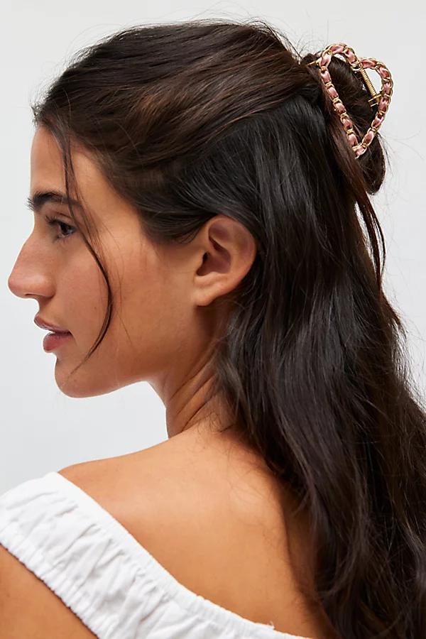 Ribbon Wrapped Heart Claw Clip Womens at Urban Outfitters Product Image