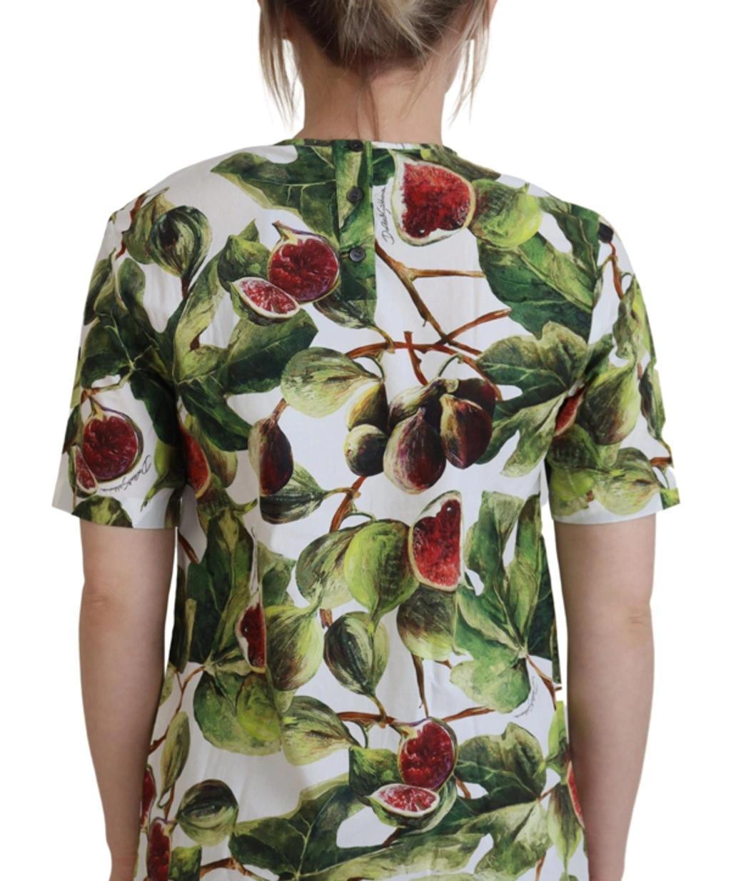 Crew-neck Cotton Top Blouse Fruit T-shirt In Multicolor Product Image