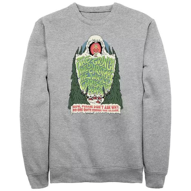 Big & Tall Dr. Seuss Grinch Hated Christmas Graphic Fleece, Mens Athletic Grey Product Image