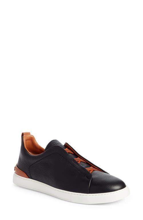 ZEGNA Triple Stitch Deerskin Slip-On Sneaker Product Image