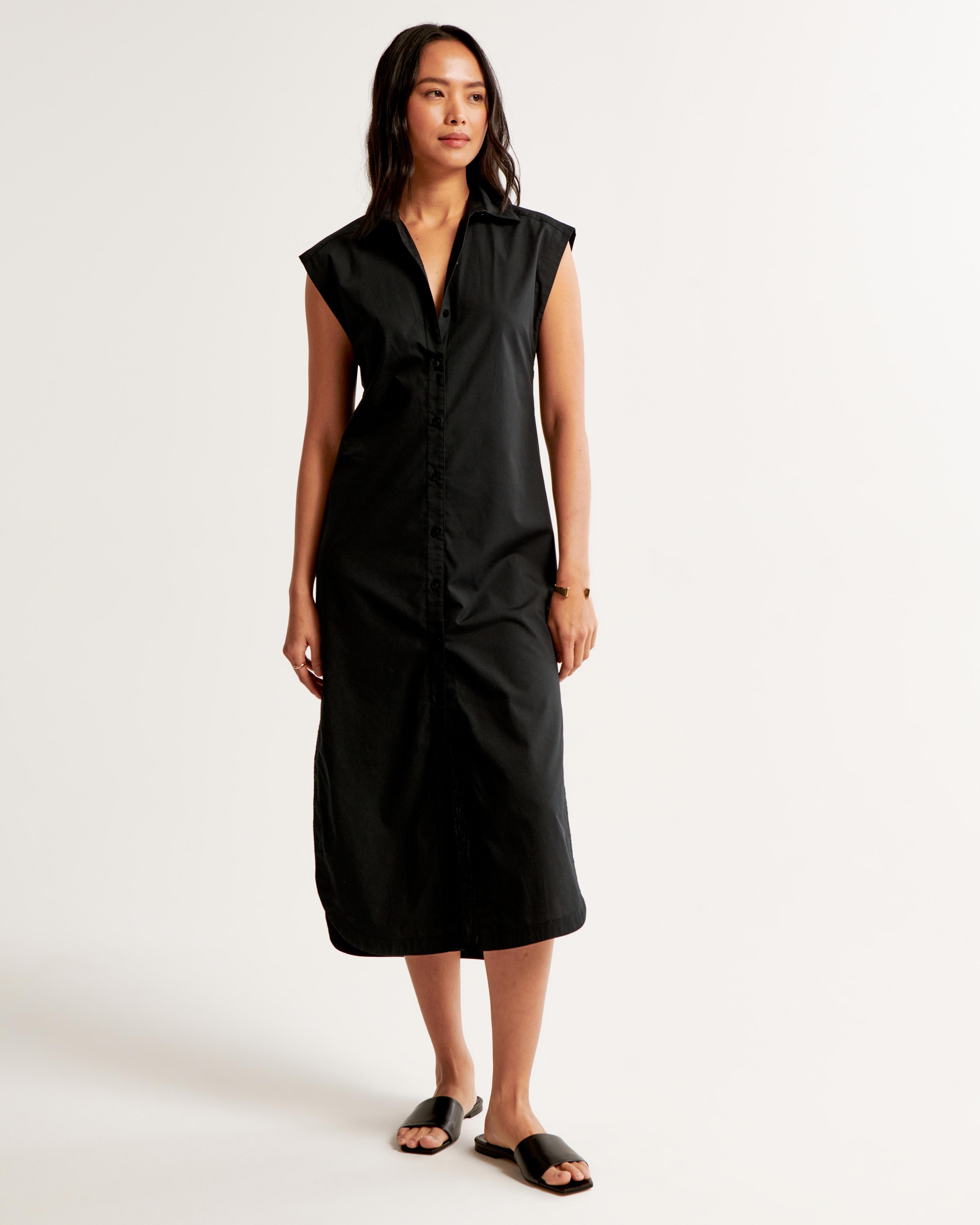 Button-Through Midi Shirt Dress Product Image