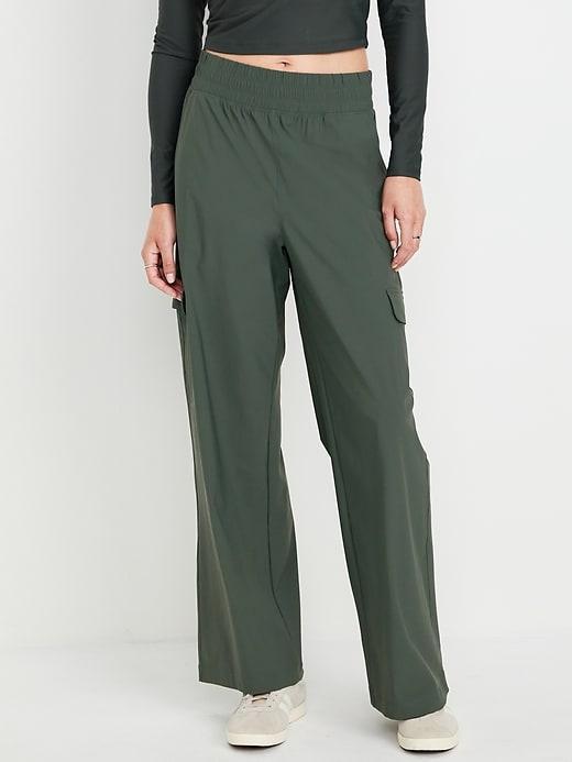 High-Waisted SleekTech Wide-Leg Cargo Pants Product Image