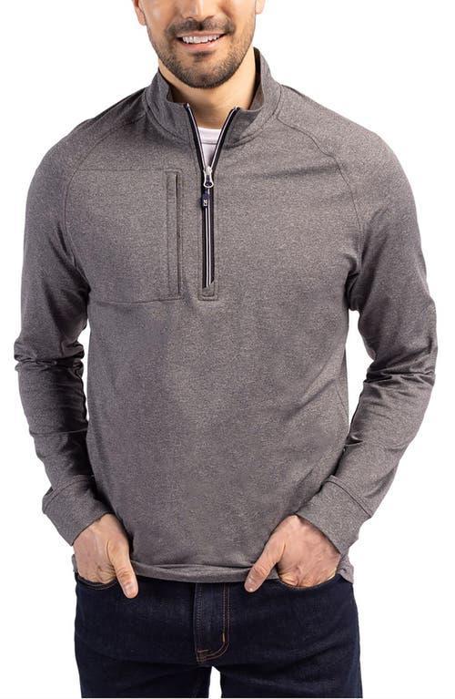 Cutter  Buck Adapt Eco Knit Heathered Mens Quarter Zip Pullover Product Image