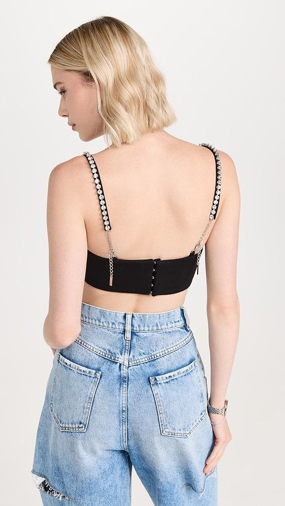 AREA Crystal Trim Heart Top | Shopbop Product Image