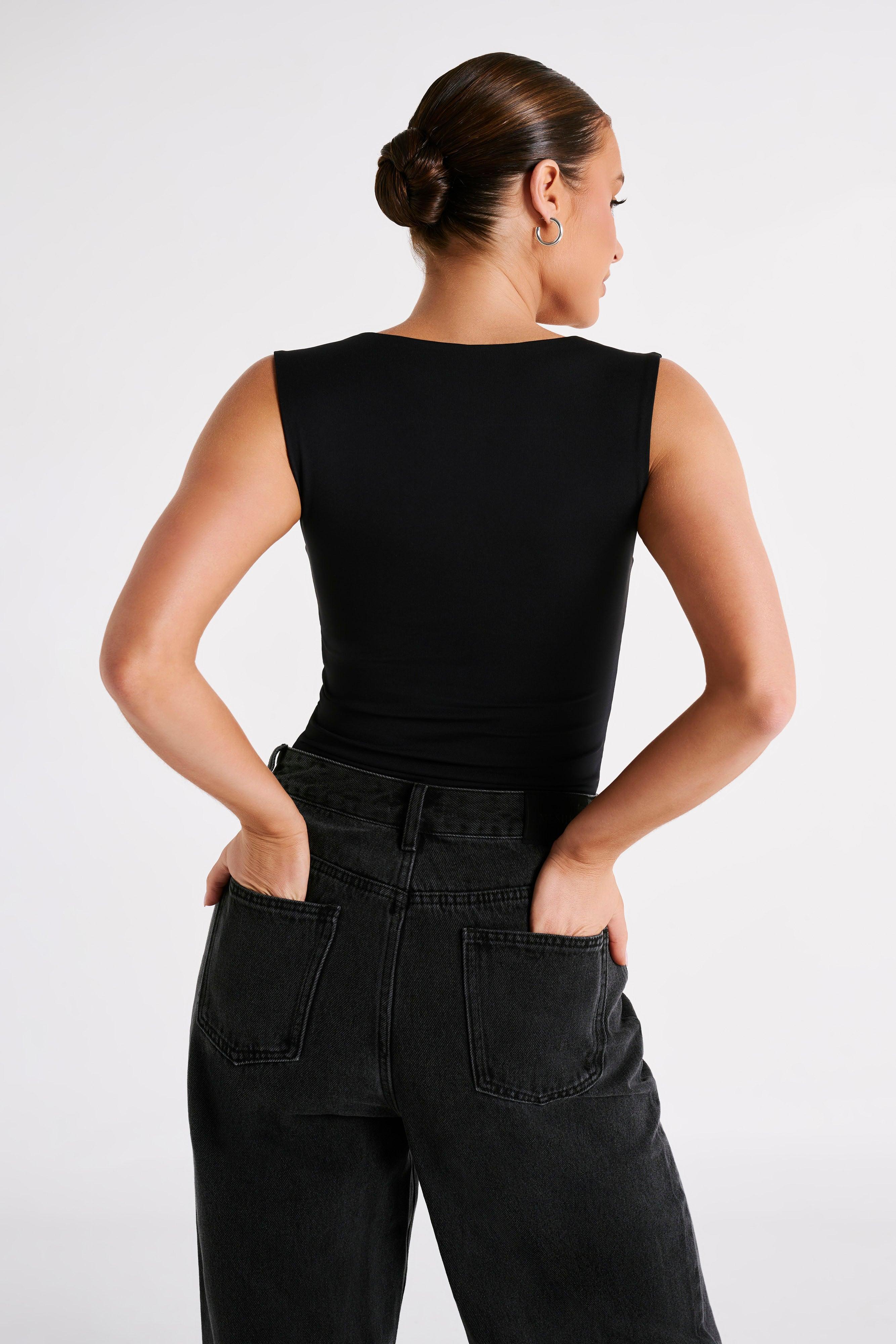 Linley Recycled Nylon Long Line Top - Black Product Image