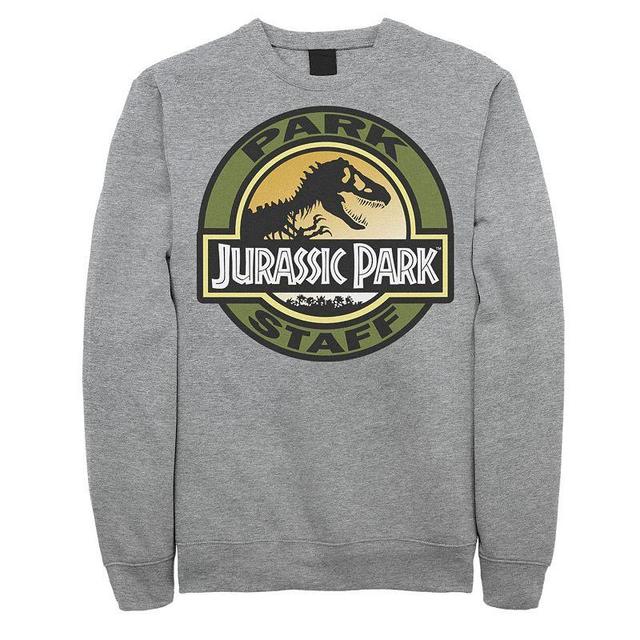 Mens Jurassic Park Staff Icon T-Rex Skeleton Fleece Athletic Grey Product Image