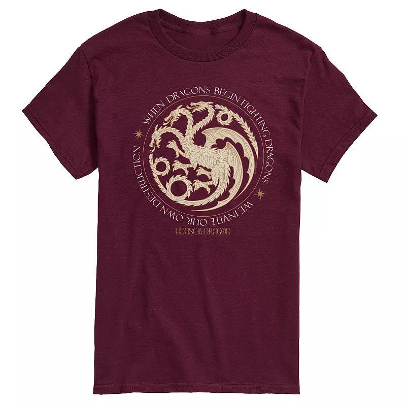 Mens House Of Dragon Dragons Begin Fighting Graphic Tee Product Image