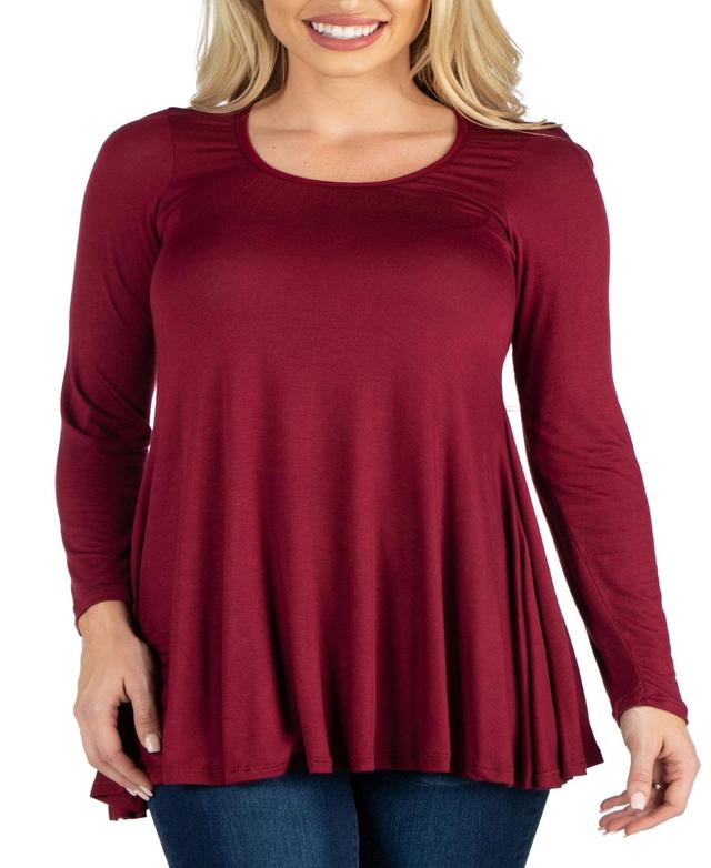 Womens Long Sleeve Swing Style Flared Tunic Top Product Image