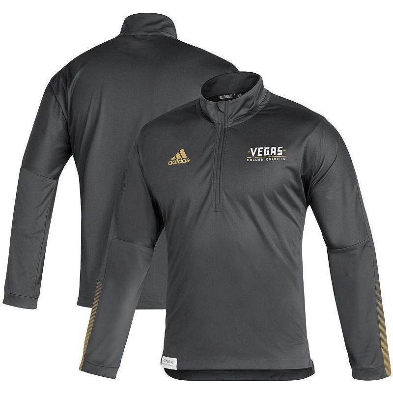 Mens adidas Charcoal Vegas Golden Knights Primeblue Quarter-Zip Jacket Product Image