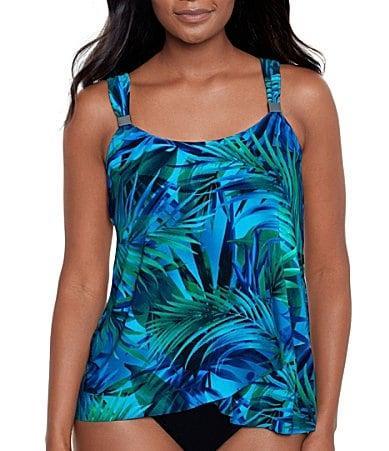 Miraclesuit Palm Reeder Dazzle Scoop Neck Hidden Underwire Tankini Swim Top Product Image