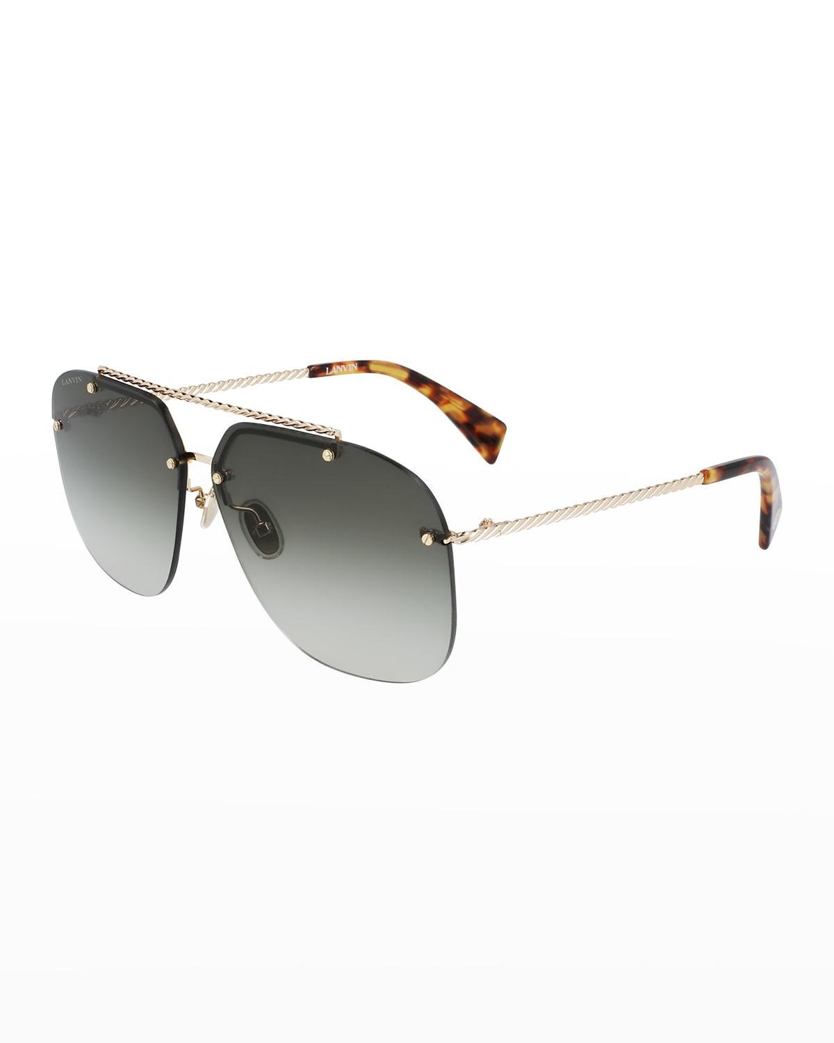 Babe Rimless Studded Metal Aviator Sunglasses Product Image