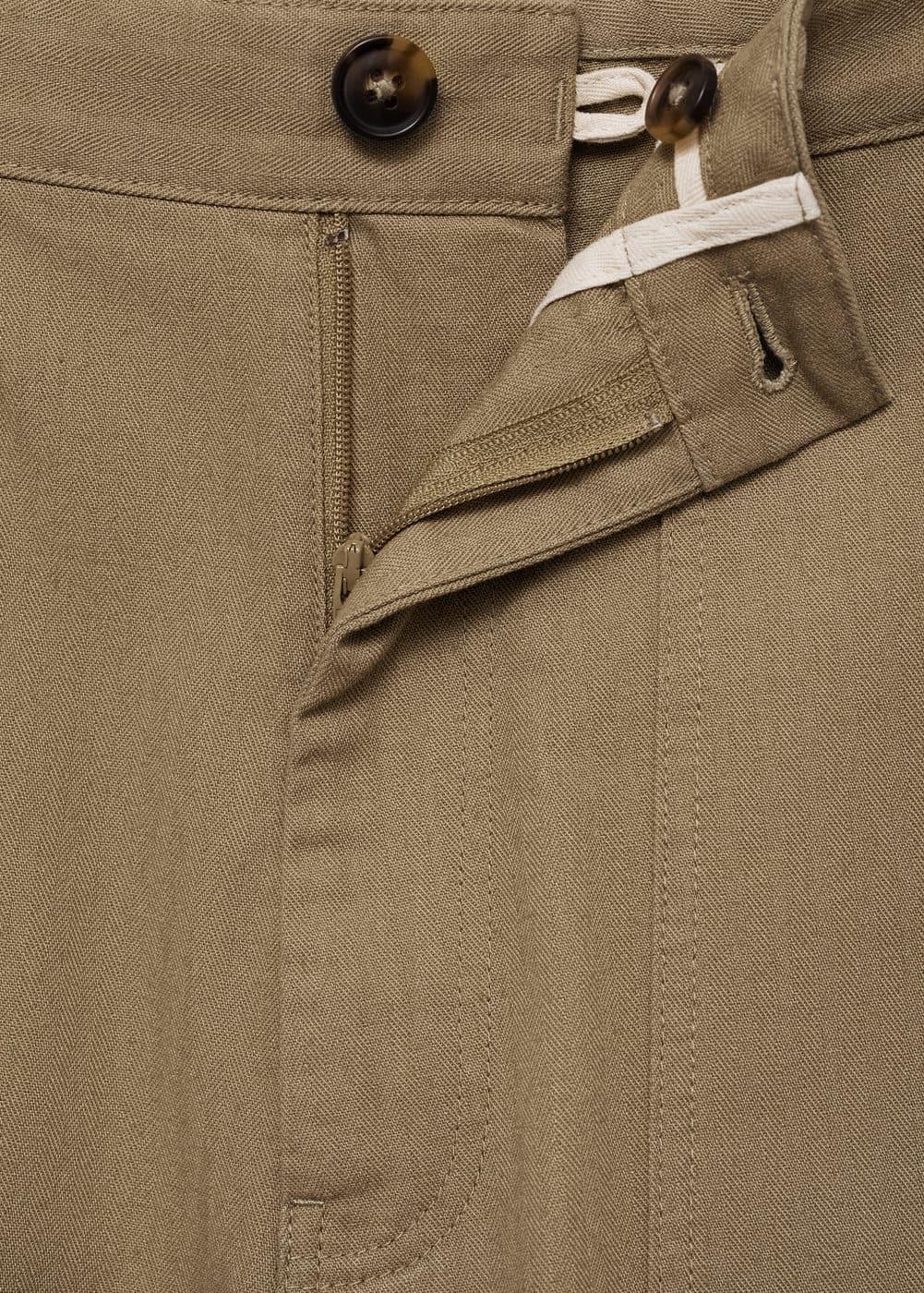 MANGO MAN - 100% herringbone cotton Bermuda shorts khakiMen Product Image