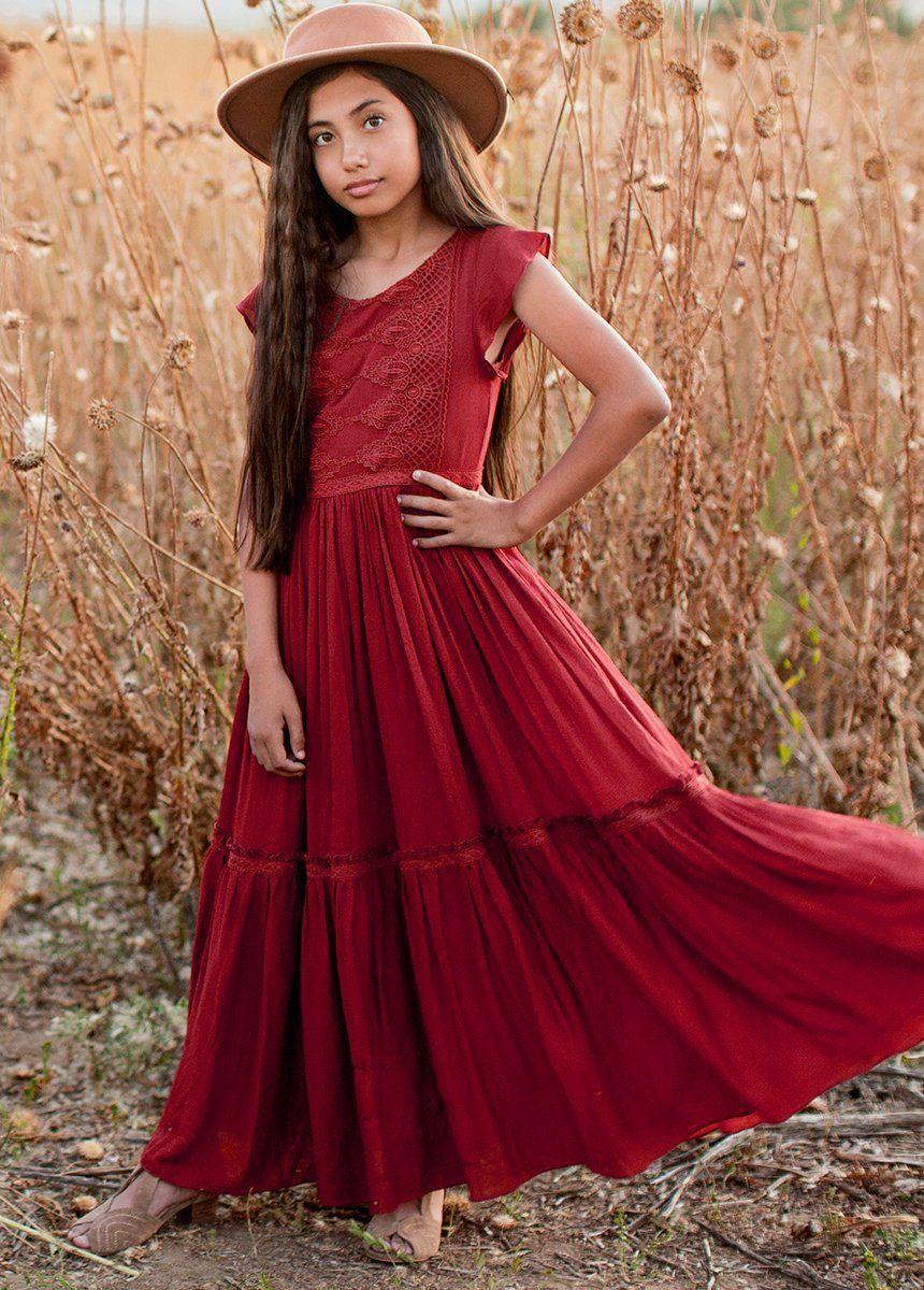 Viola Dress in Crimson Product Image