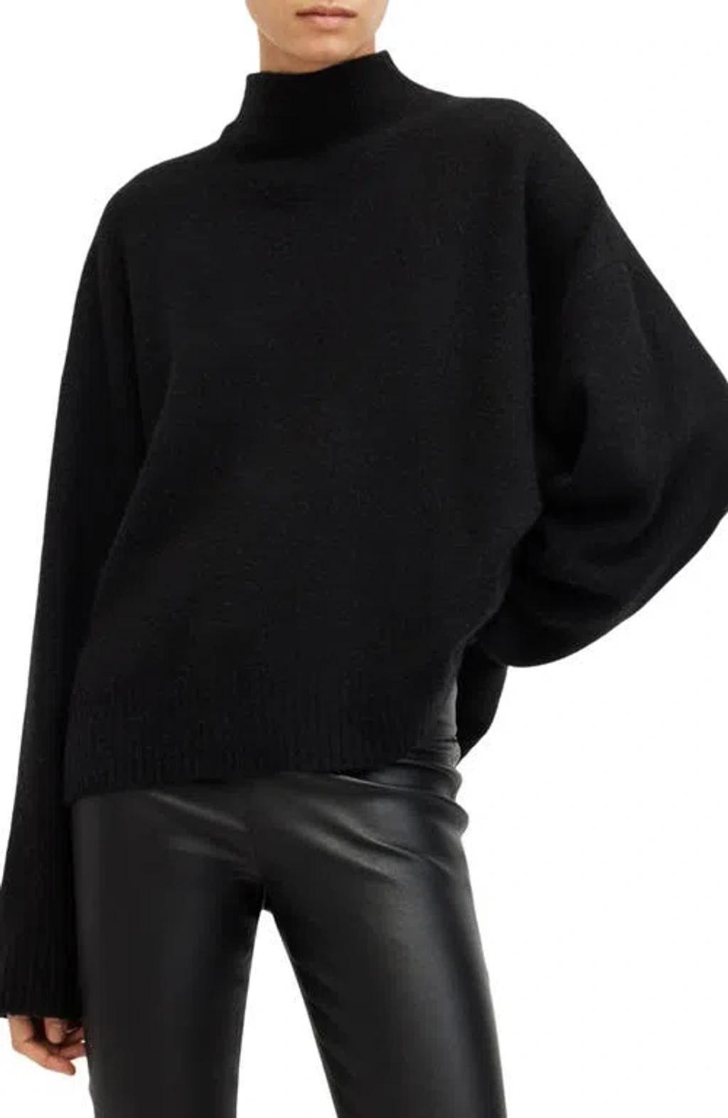 Asha Oversize Mock Neck Sweater In Black product image